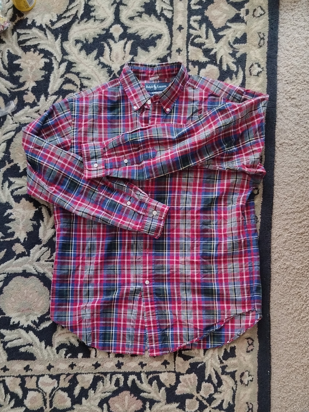 Ralph Lauren Red and Blue Plaid Button-Down Shirt